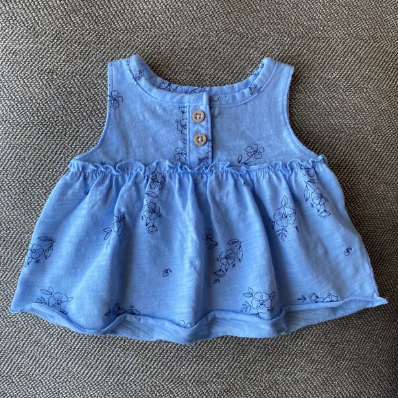 Carter’s Newborn Set. Blue Floral Jersey Material. Soft Cotton. Sz. Newborn. EUC - Picture 4 of 7